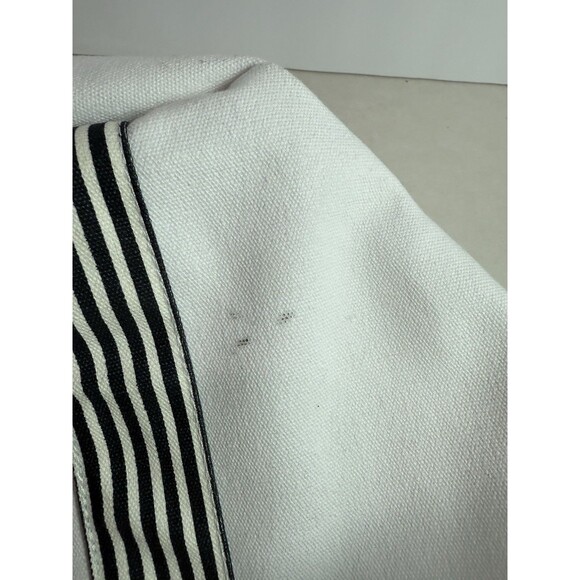 Bride Canvas Tote Bag White Black Striped Bow Handles Wedding Gift Preowned - Picture 4 of 8